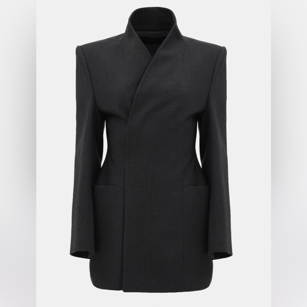 Source Unknown Corrin Charcoal Gray Wrap Blazer - image 7
